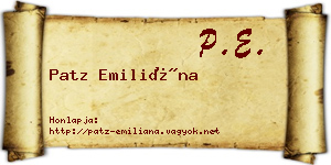 Patz Emiliána névjegykártya